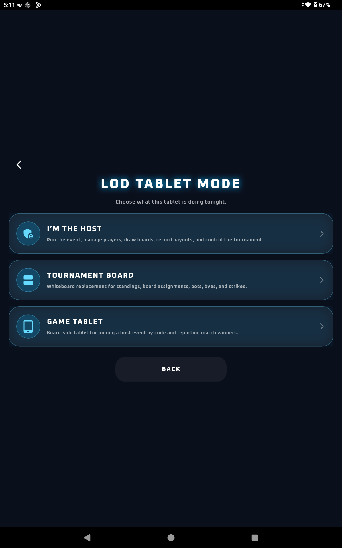 LOD tablet roles